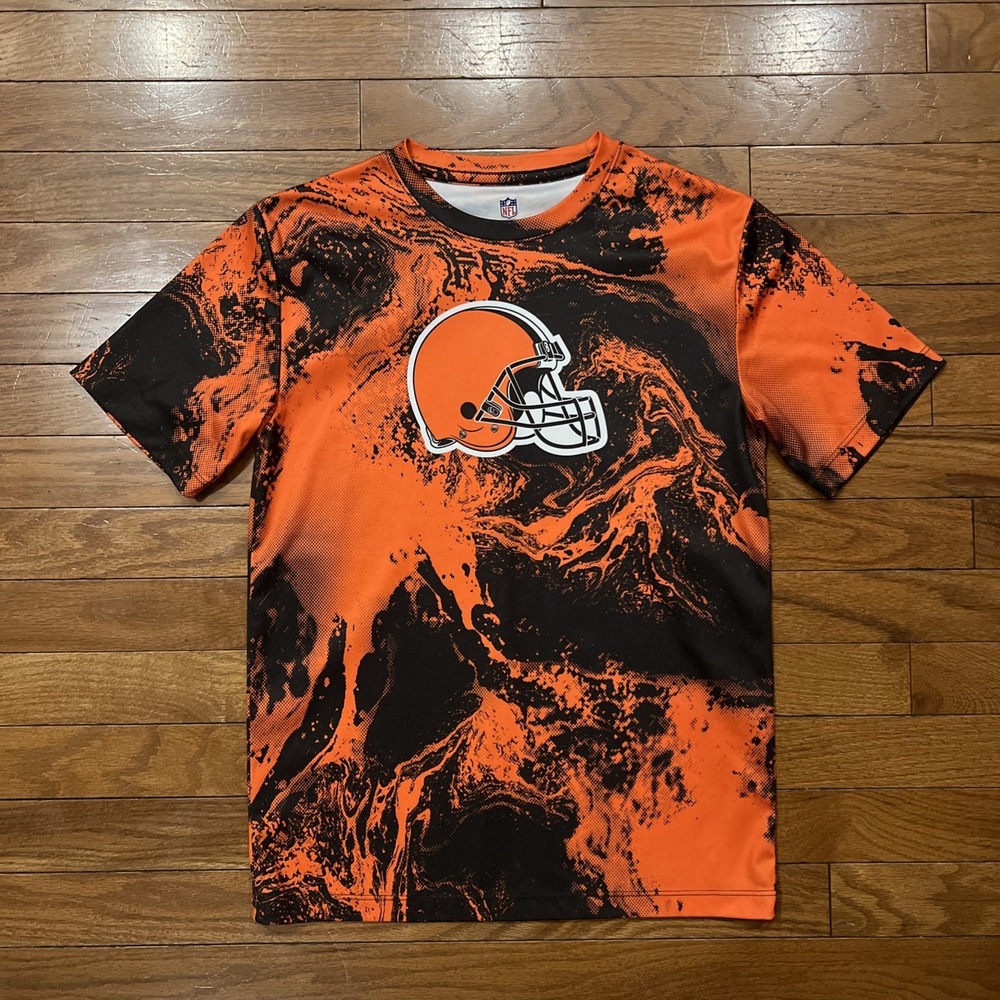 Cleveland Browns Youth Shirt NFL Kids Medium 10/12 Orange Football Tee